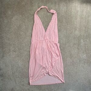 Pink haltertop coverup dress